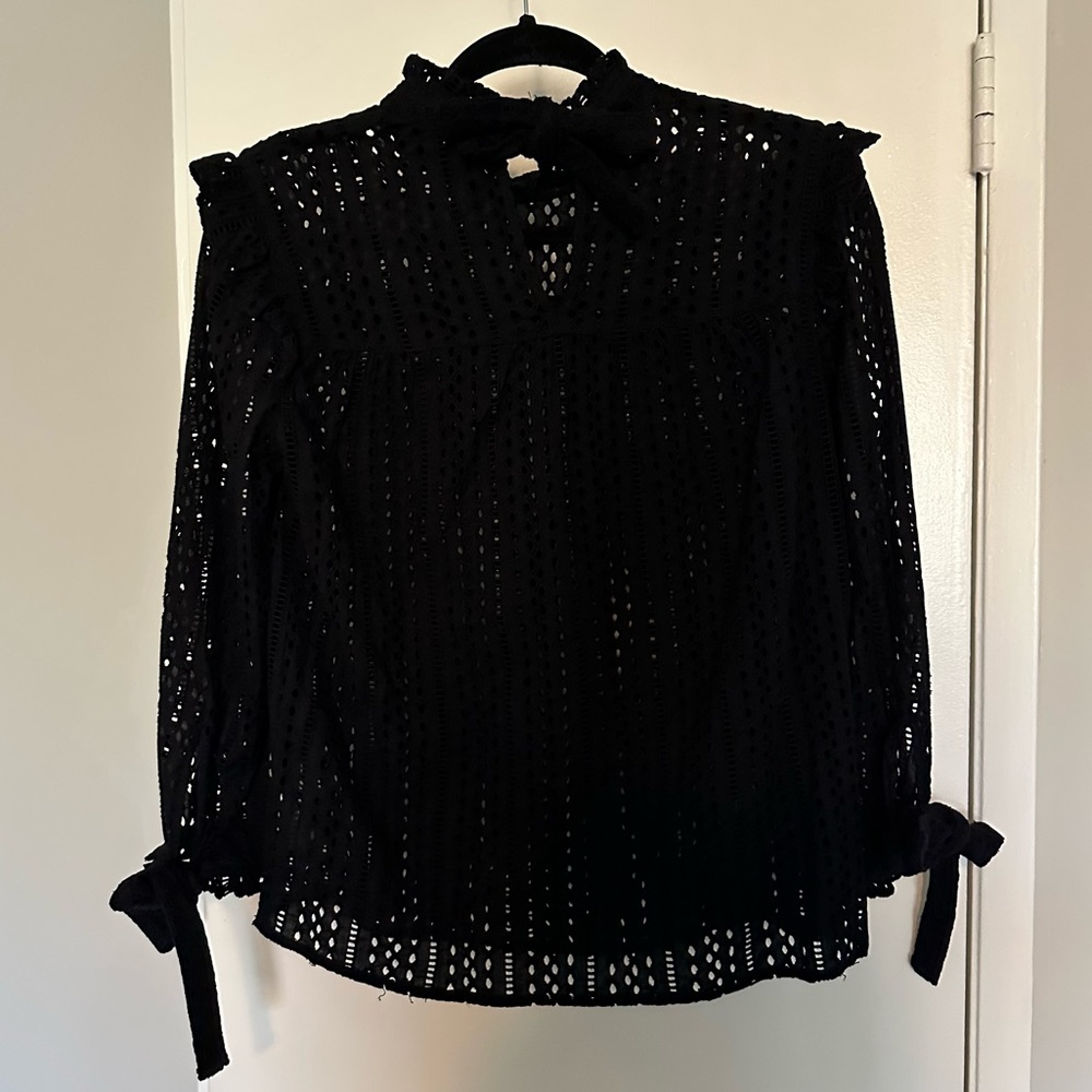 MADEWELL - Black Embroidered Top - Size XS